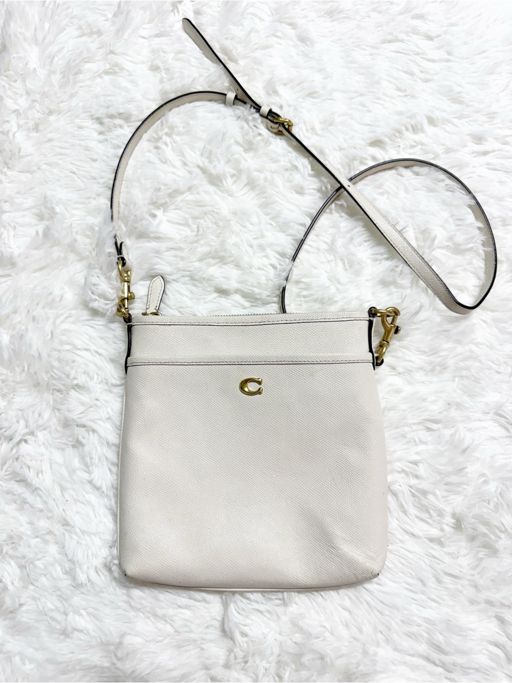 Coach Kitt Crossbody Bag Ivory Leather Gold Hardware